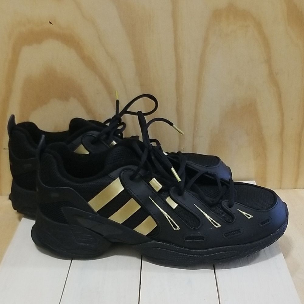 Adidas Men's Size 13 EQT Gazelle Black & Gold Athletic Sneakers